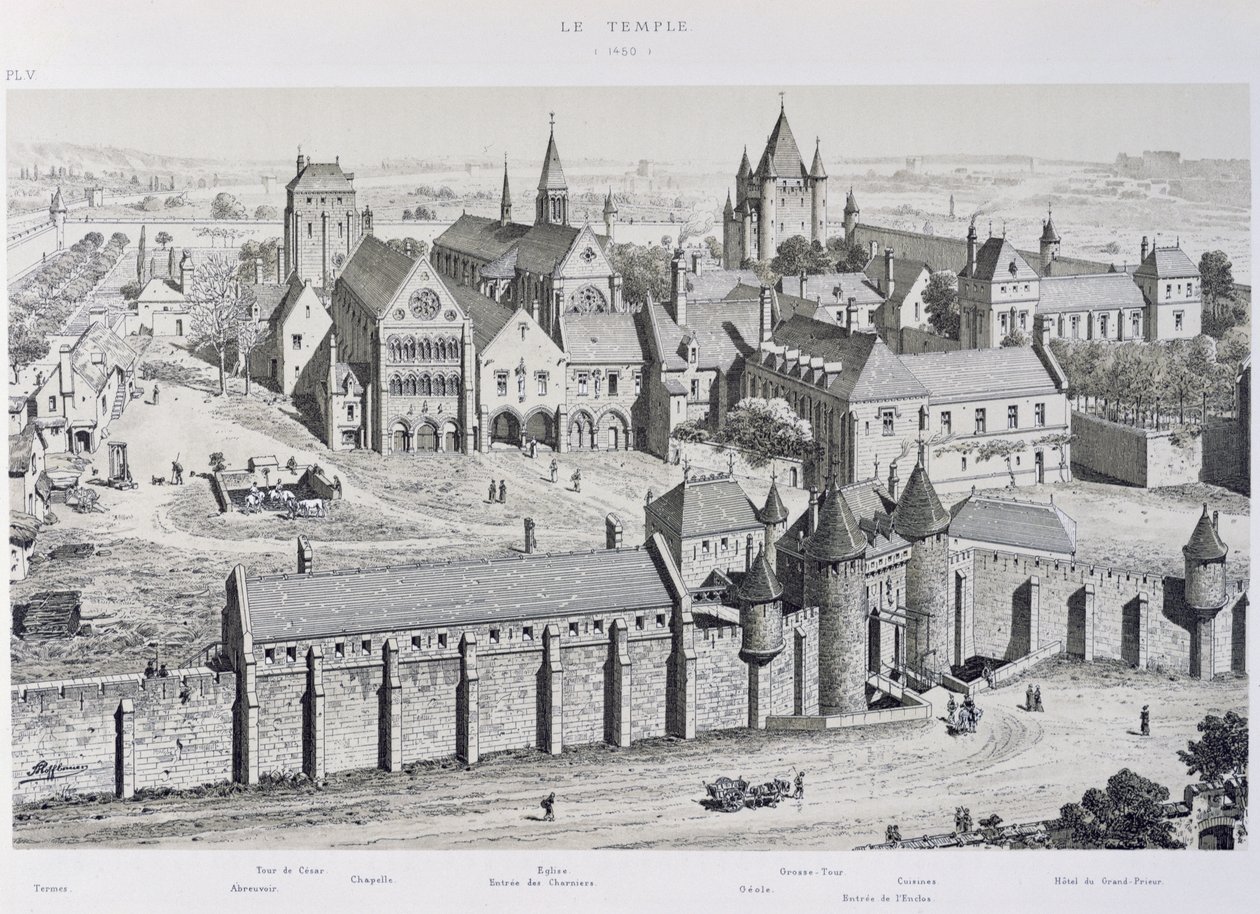 Vue du Temple en 1450, illustration de 