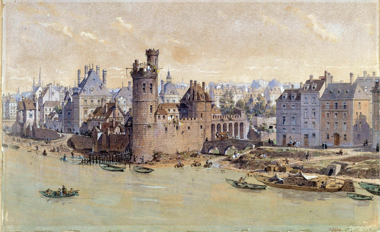 Vue de la tour de Nesles à Paris au XVIIe siècle - Theodor Josef Hubert Hoffbauer