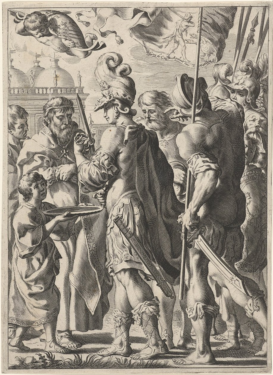 Alexandre le Grand coupant le nœud gordien, 17e siècle - Theodor Matham
