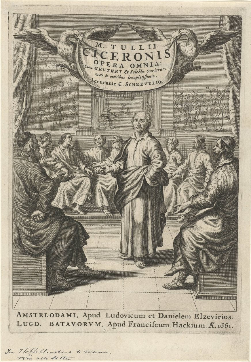 Cicéron et figures discutant - Theodor Matham