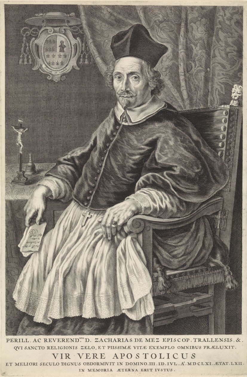 Portrait de Zacharias de Mez, évêque de Tralles - Theodor Matham