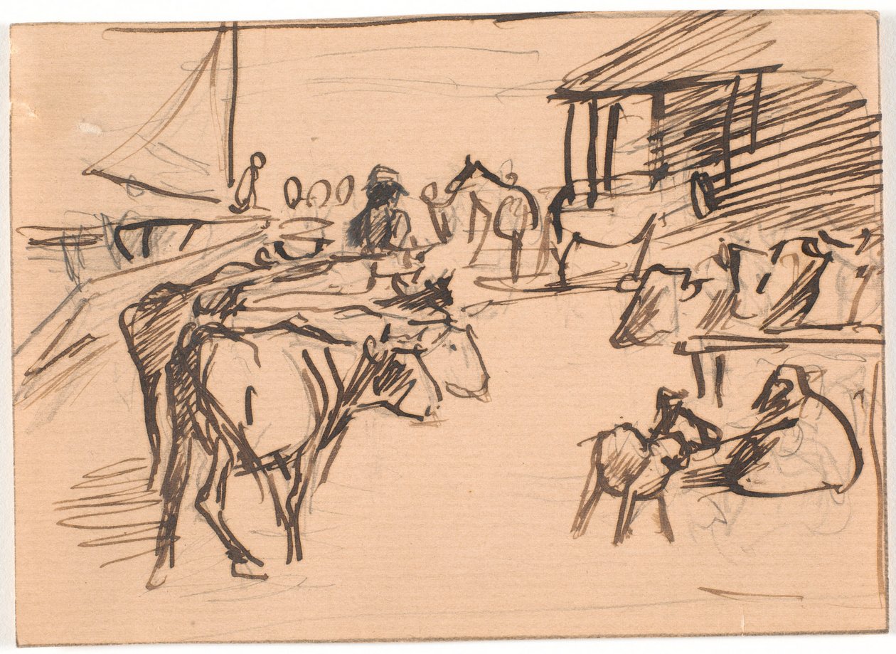 Embarquement de bétail depuis le port de Kastrup - Theodor Philipsen