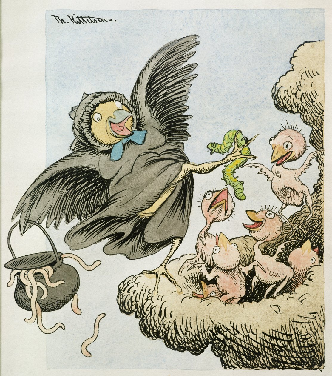 Voici la nourriture les enfants - Theodor Kittelsen