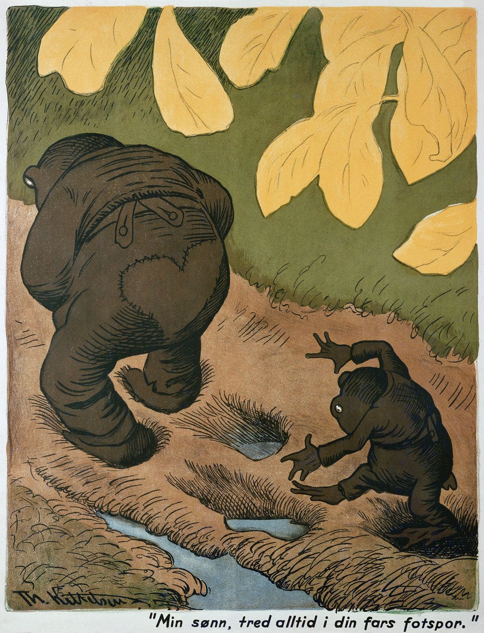 Dans les pas de père - Theodor Kittelsen