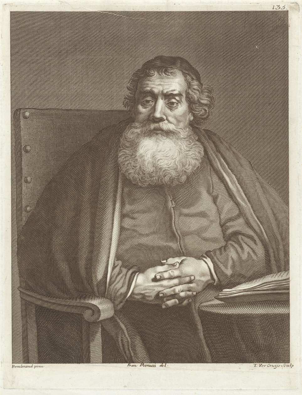 Homme assis avec barbe - Theodor Vercruys