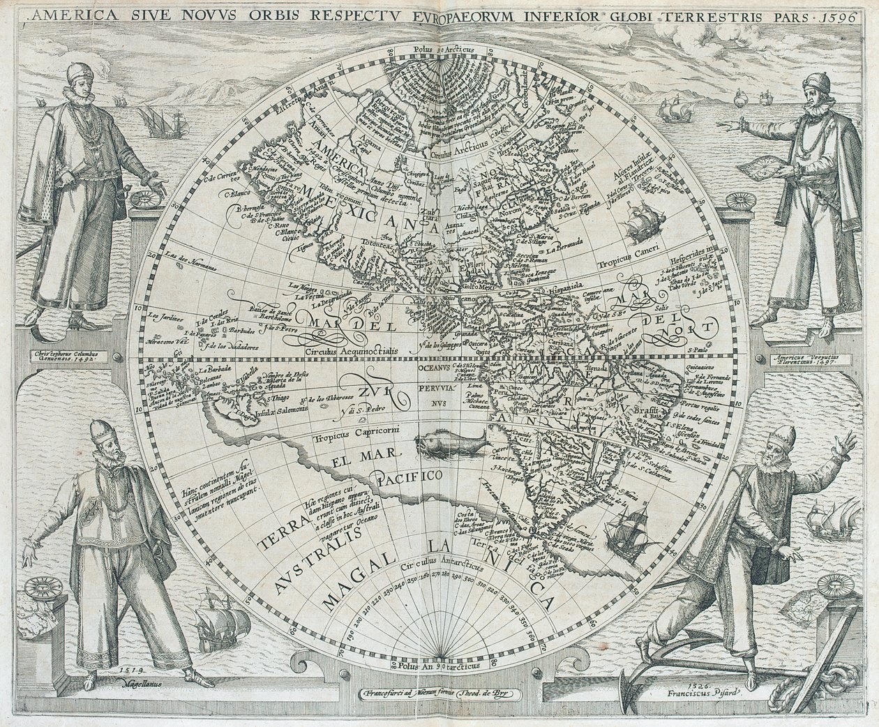 Carte des Amériques, 1590-1601 - Theodor de Bry