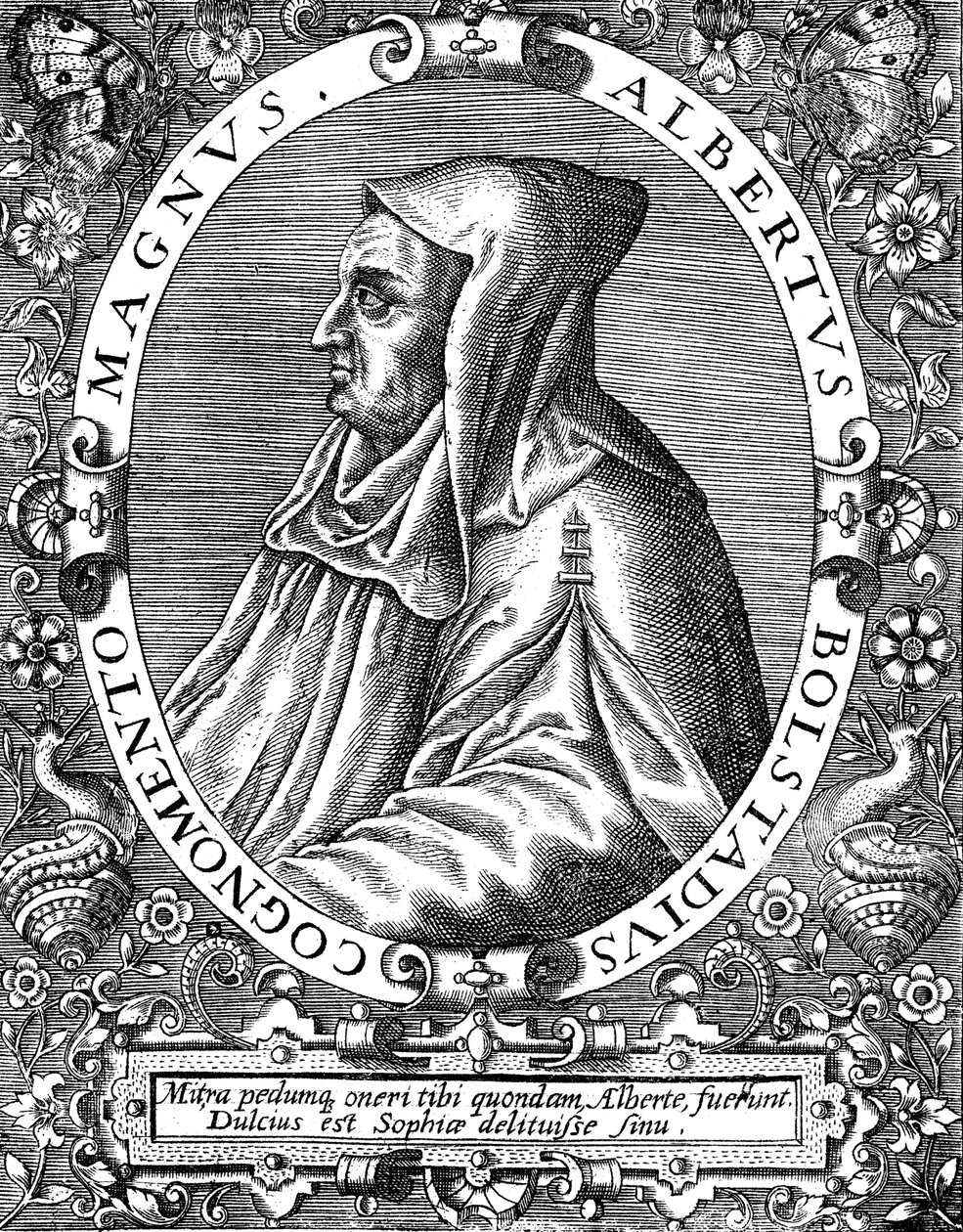 Albertus Magnus vers 1200-1280 frère dominicain né en Allemagne, fin du 16ème siècle - Theodor de Bry