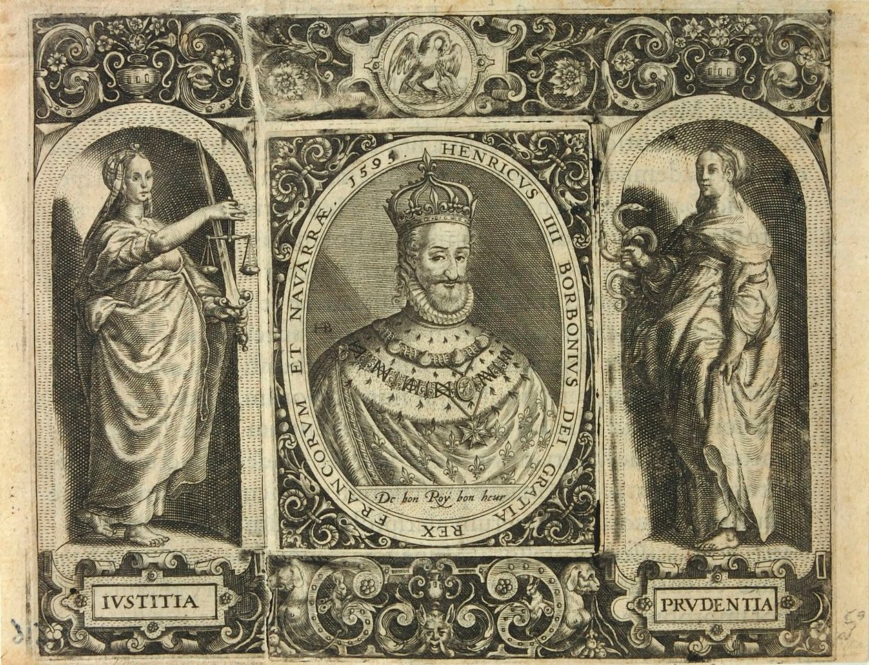 Henricus IIII Borbonius Dei Gratia Rex Francorum et Navarrae 1595 / Bry, Jean Théodore de - Theodor de Bry