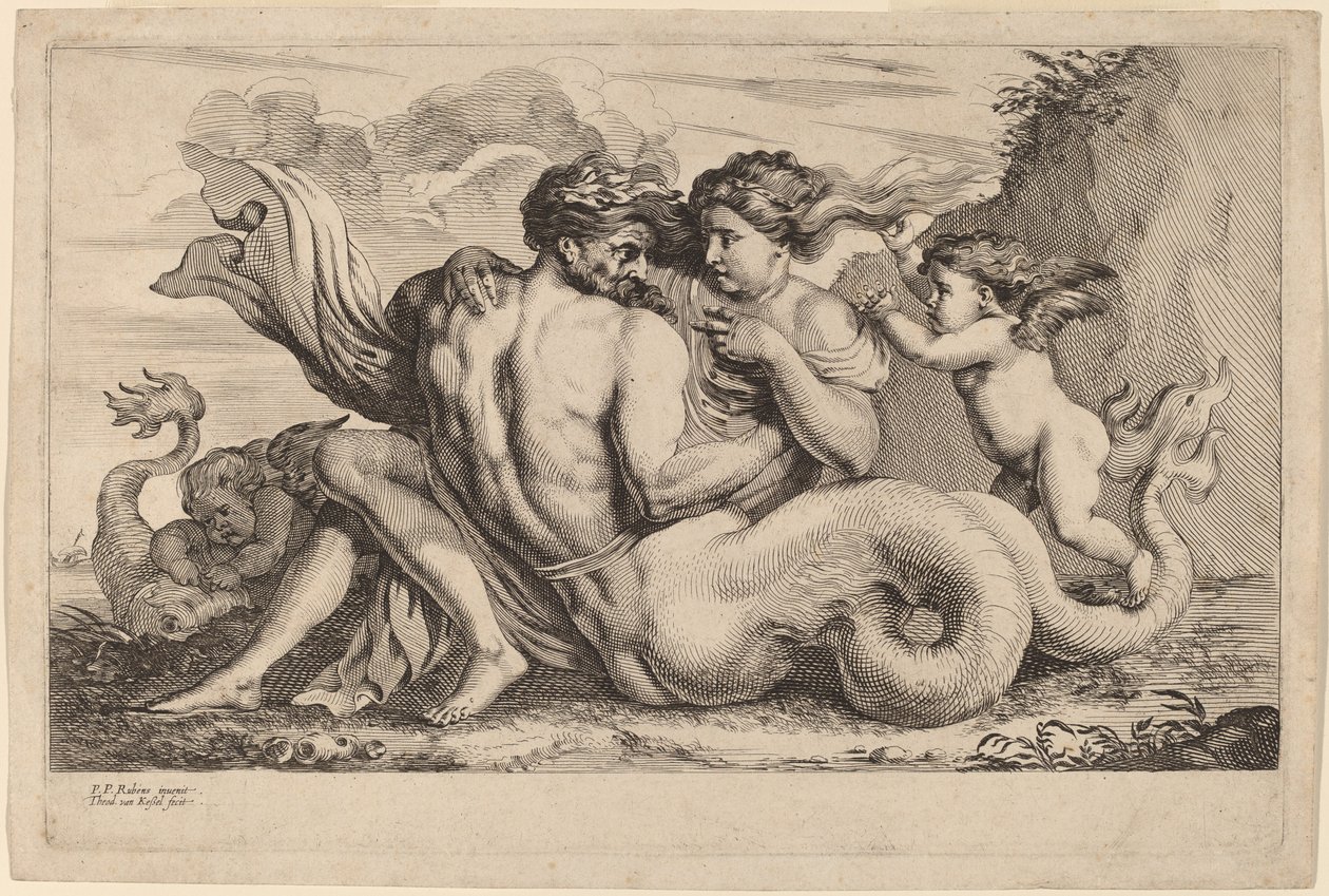 Sirène et triton - Theodor van Kessel after Sir Peter Paul Rubens