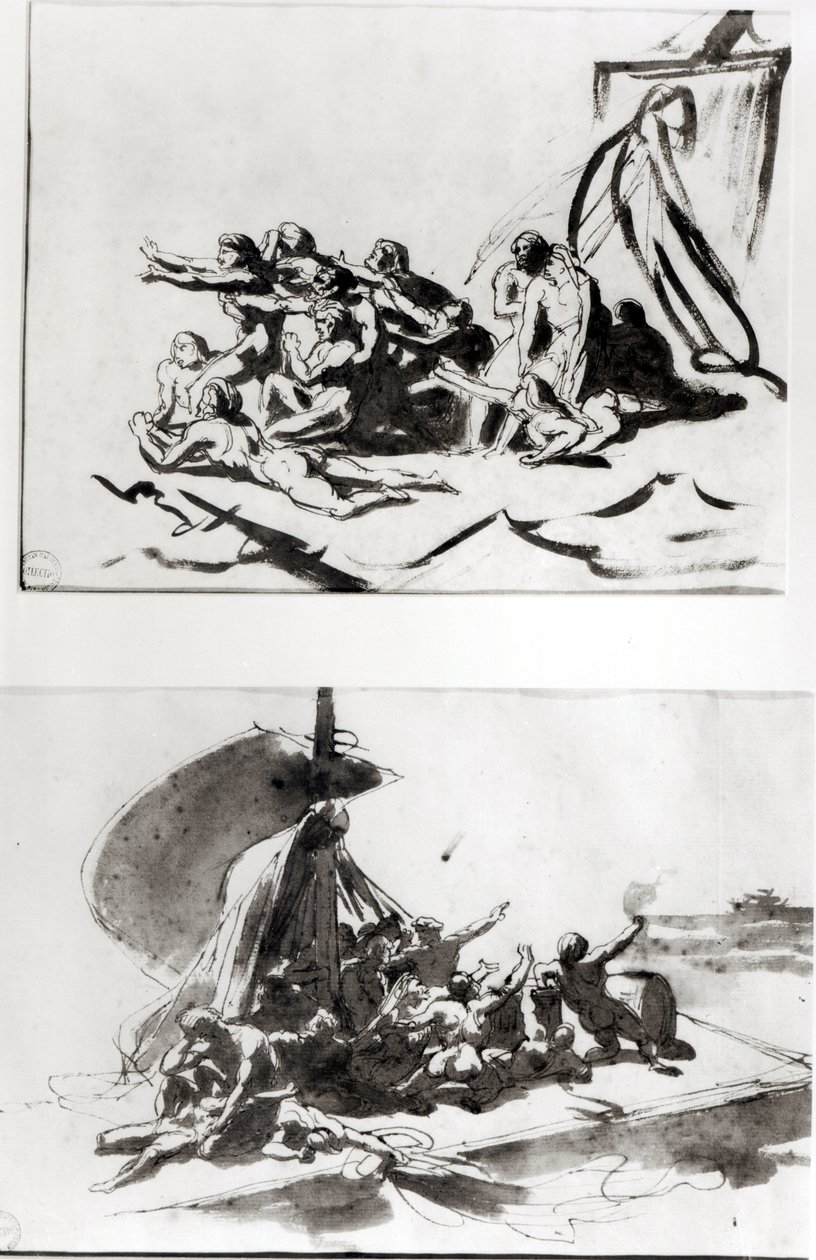 Deux esquisses pour Le Radeau de la Méduse, vers 1819 - Theodore Gericault