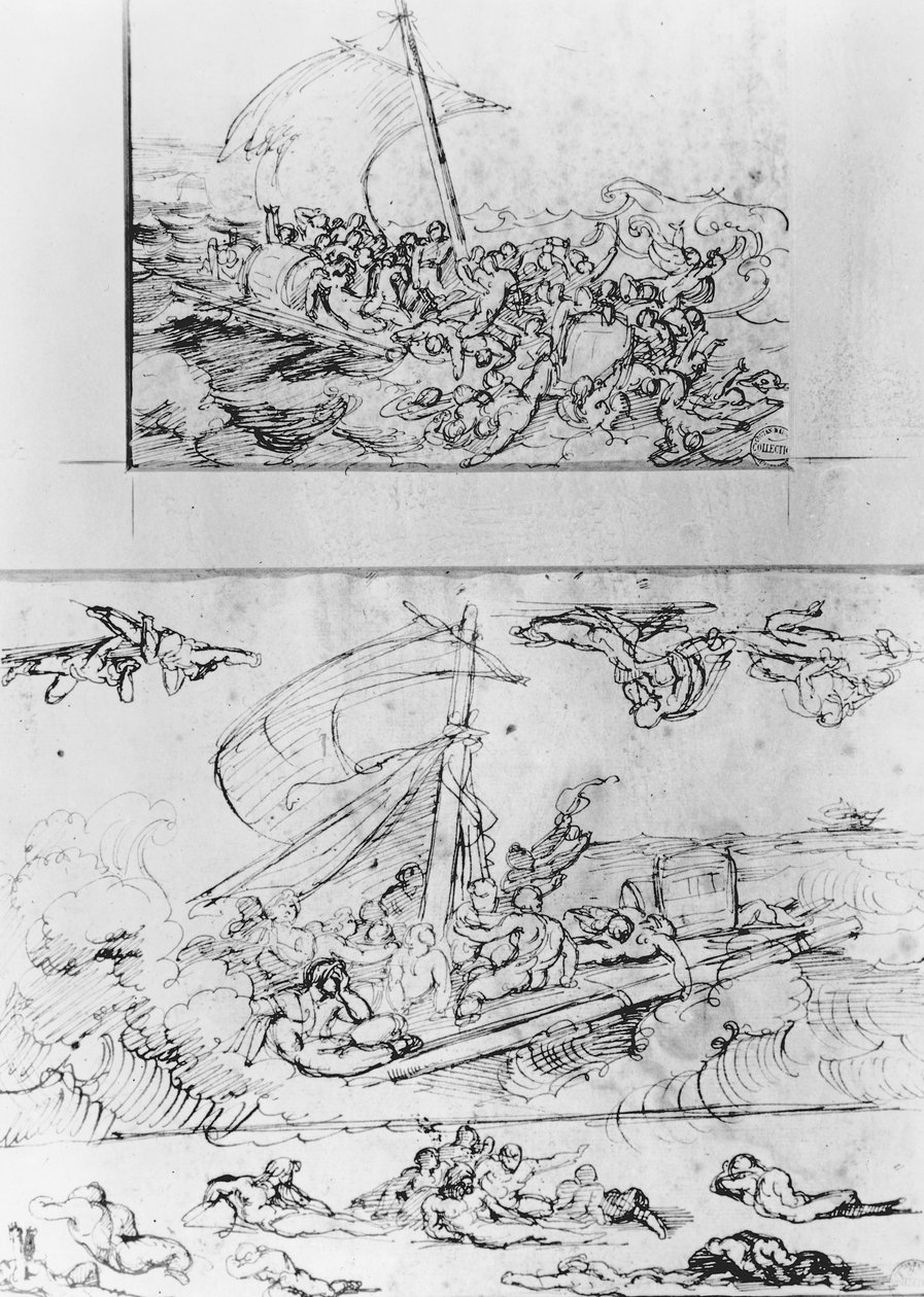 Deux esquisses pour Le Radeau de la Méduse, vers 1819 - Theodore Gericault