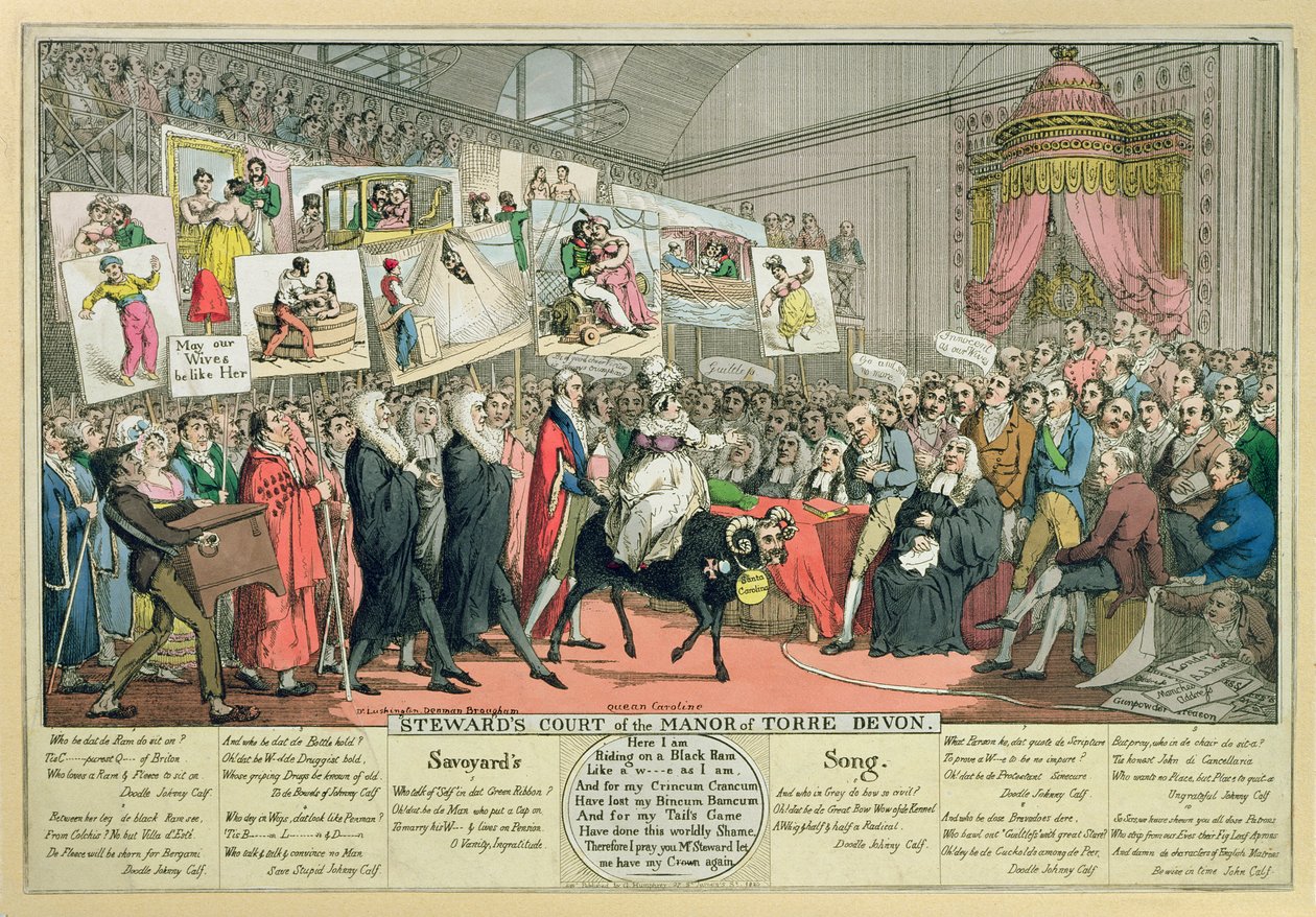 Cour du sénéchal du manoir de Torre Devon, pub. 1820 - Theodore Lane