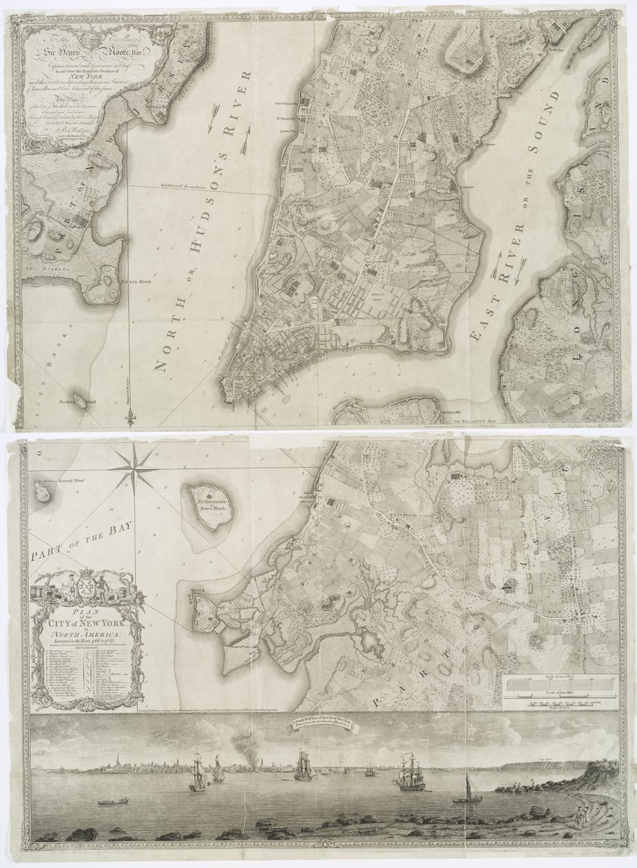 Plan de la ville de New York en Amérique du Nord relevé en 1766 et 1767 publié dans l