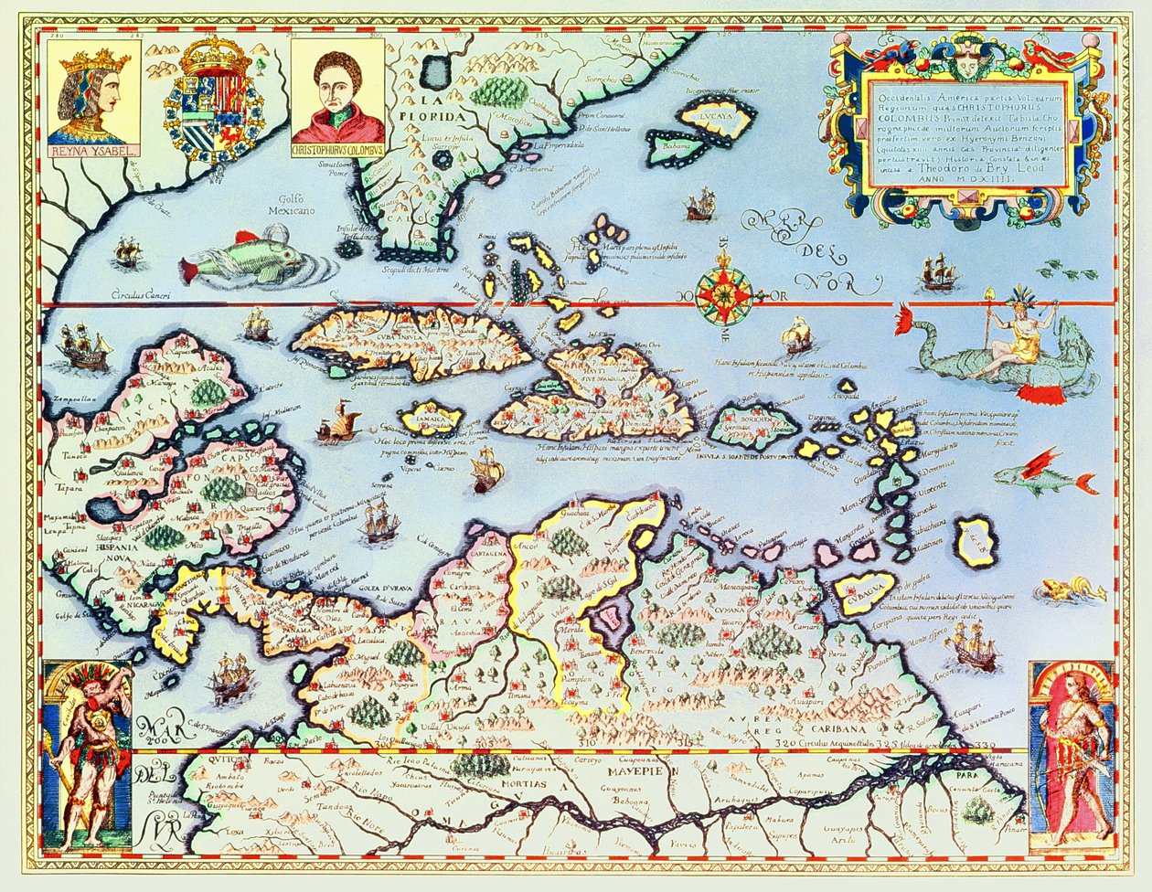 Carte des îles des Caraïbes et de l