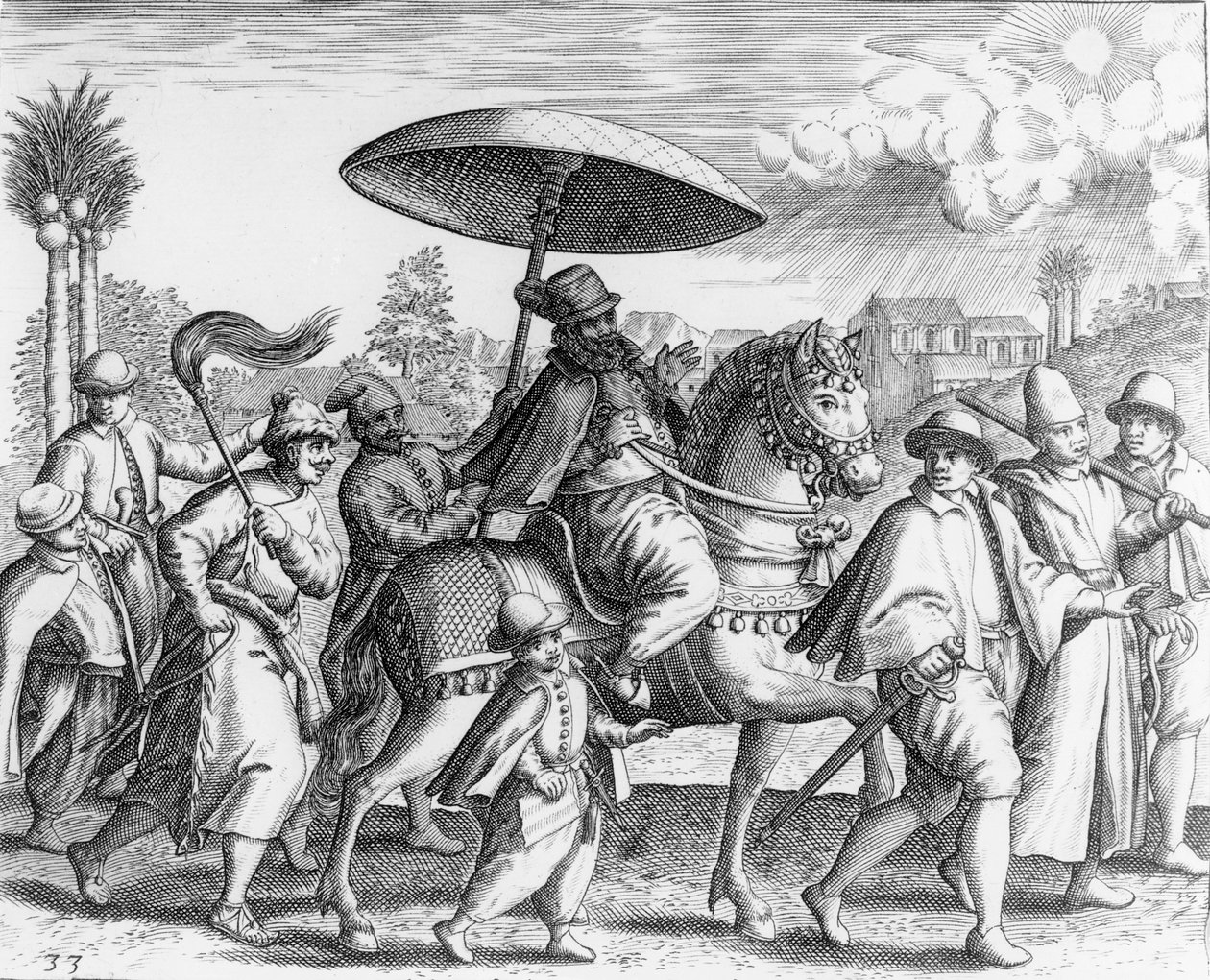 Officiels portugais en Inde, 1599 - Theodore de Bry