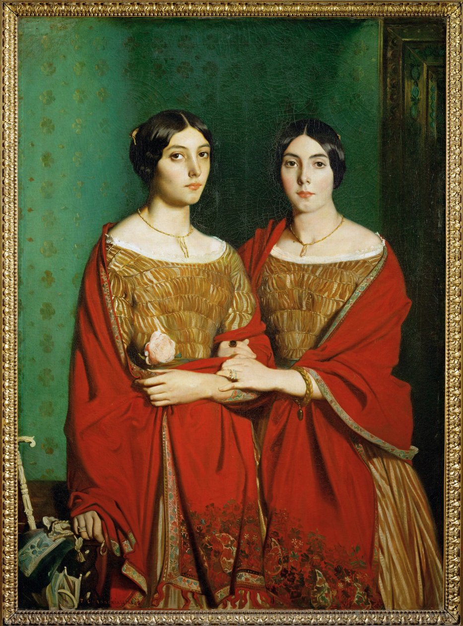 Mesdemoiselles C., dit aussi Les deux soeurs. Les sœurs peintres Adèle et Geneviève ... - Théodore Chassériau