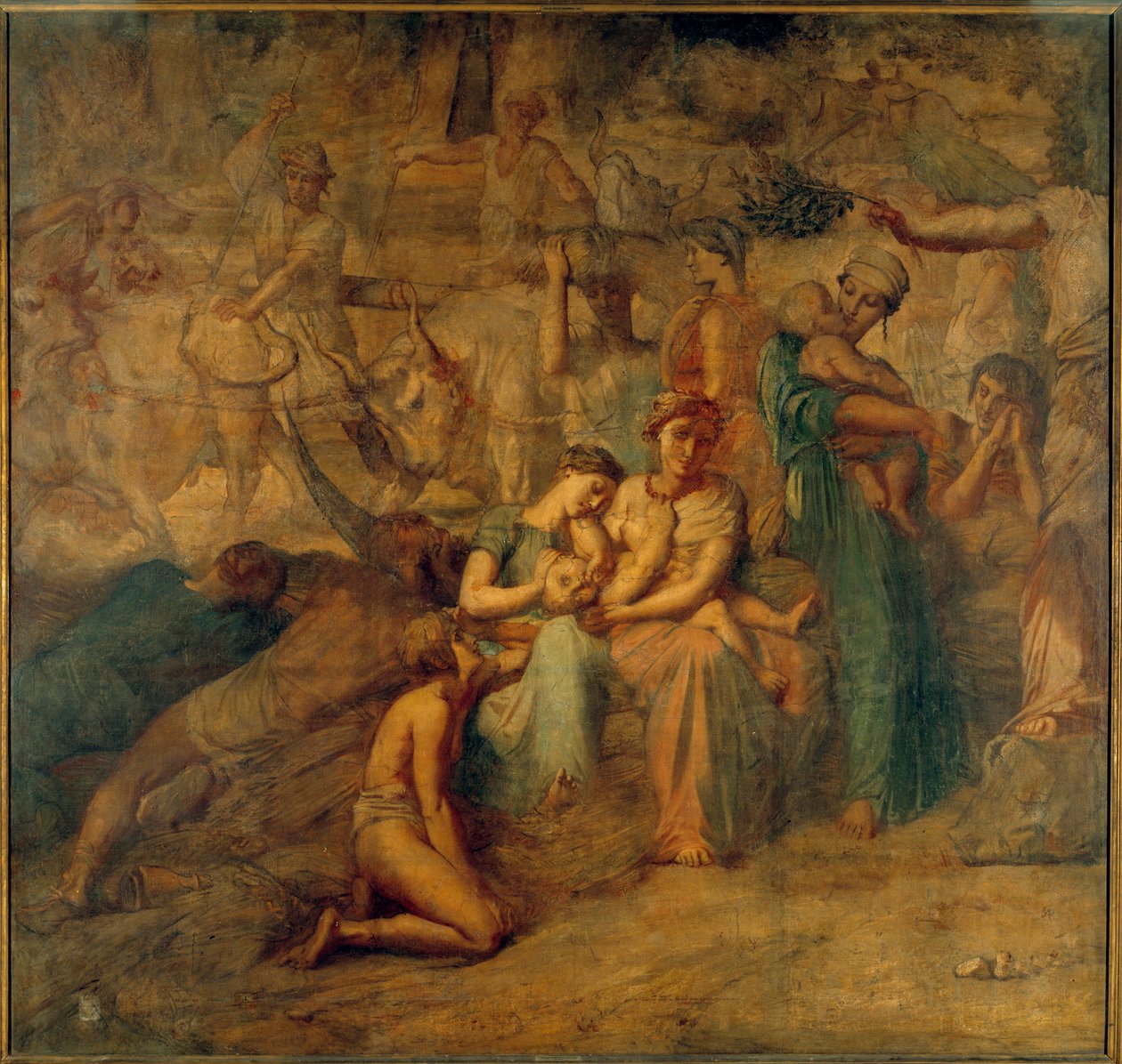 Paix (représentation allégorique avec mère et enfant et troupeaux) - Théodore Chassériau