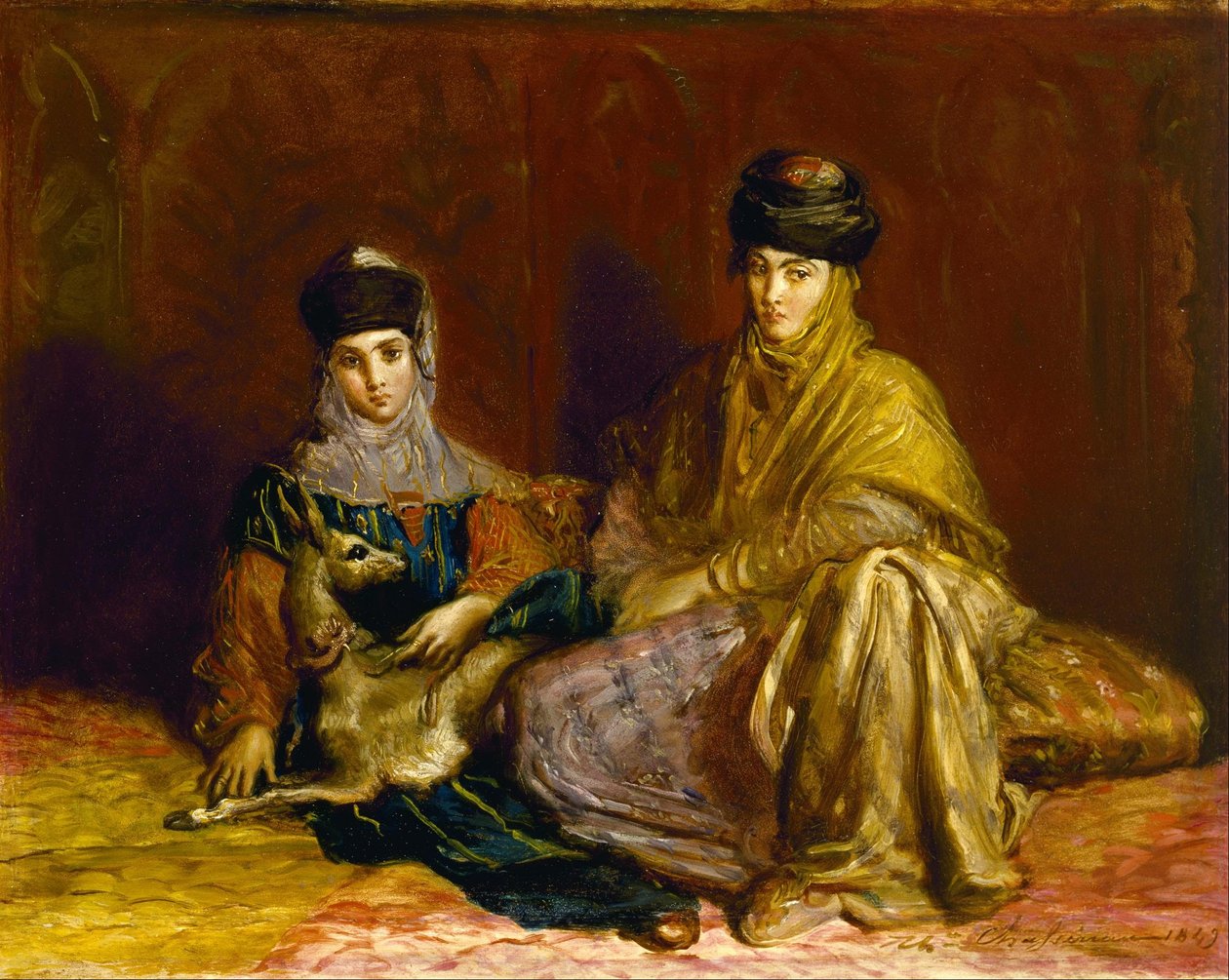 Femme et fillette de Constantine avec une gazelle - Théodore Chassériau