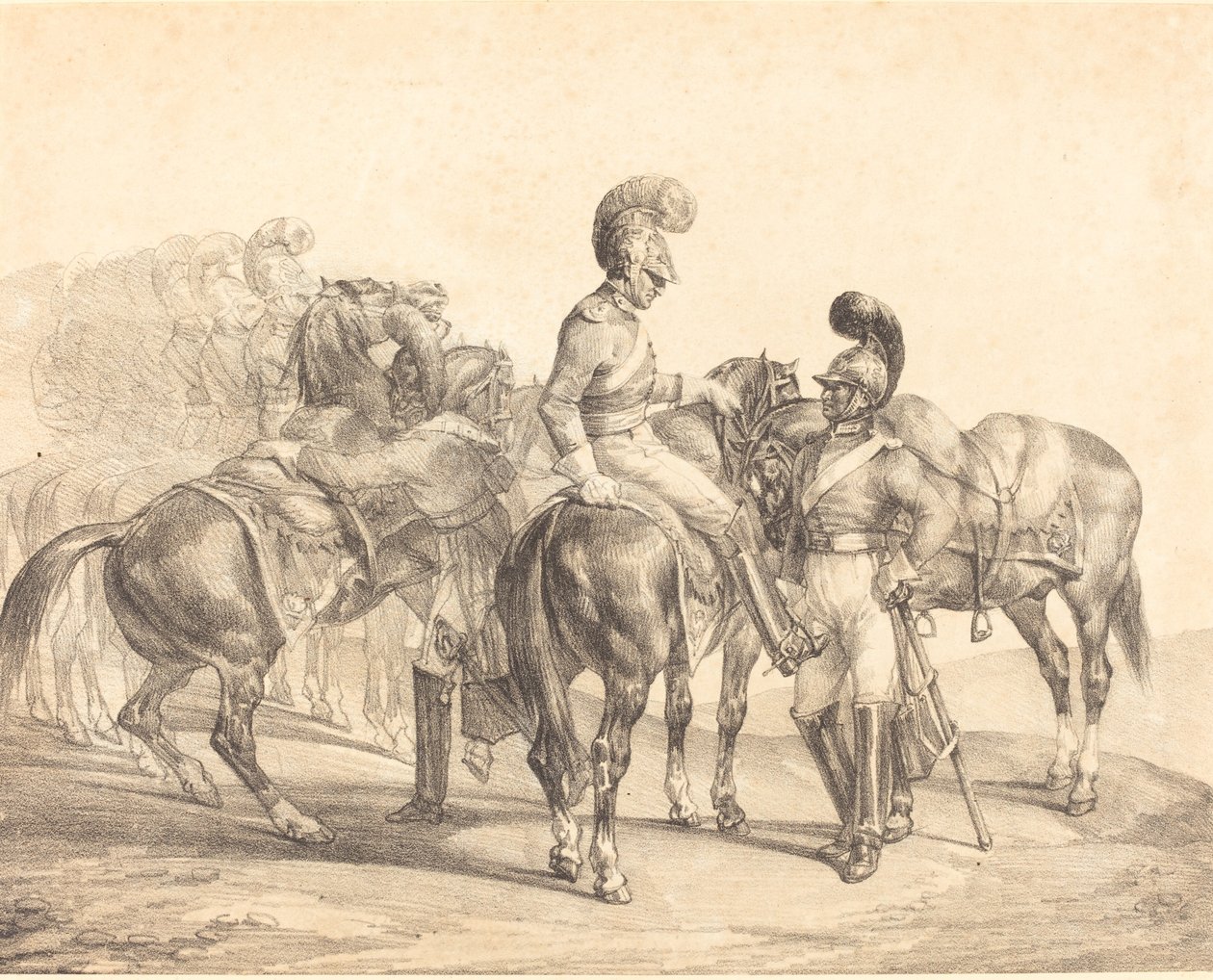 Une fête des gardes de la vie - Theodore Gericault