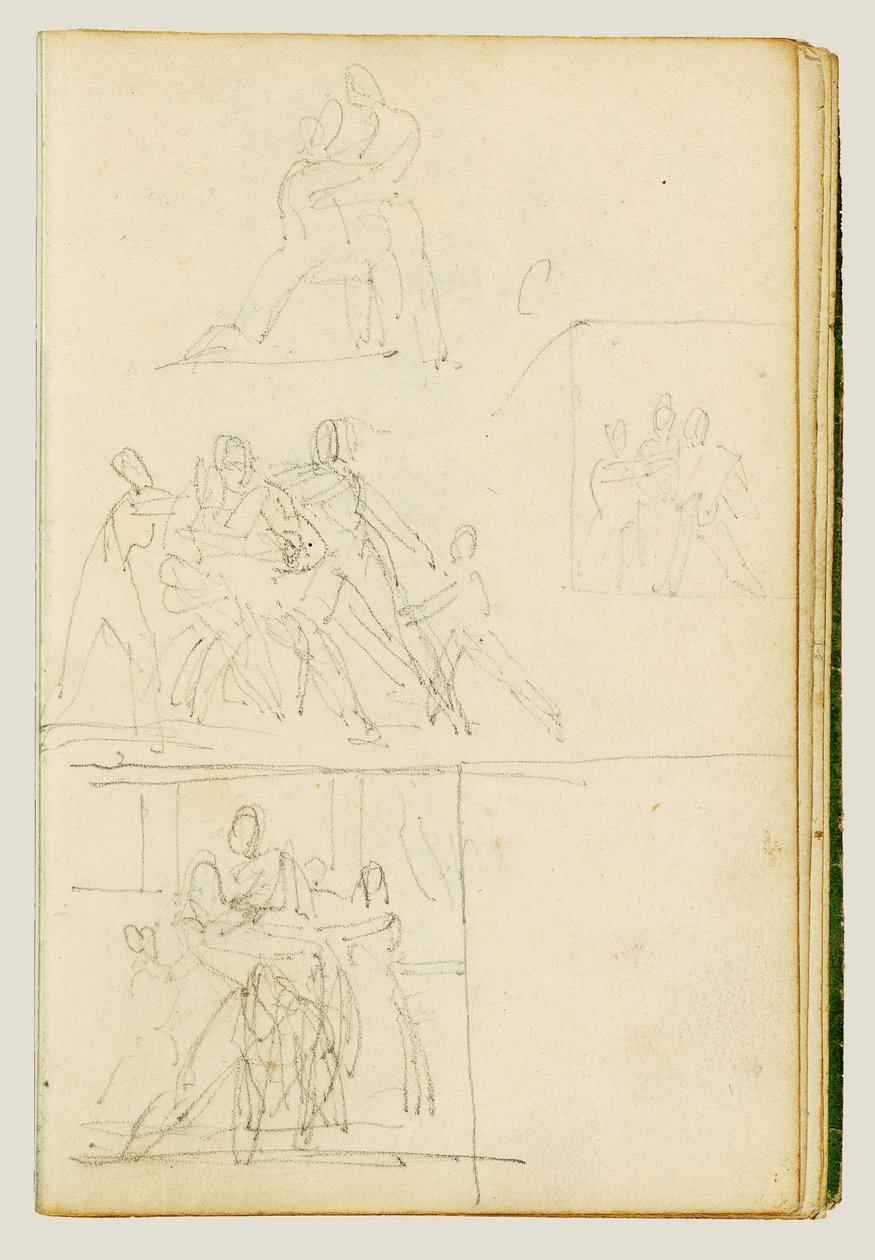 Quatre études de composition pour un groupe de personnages - Theodore Gericault