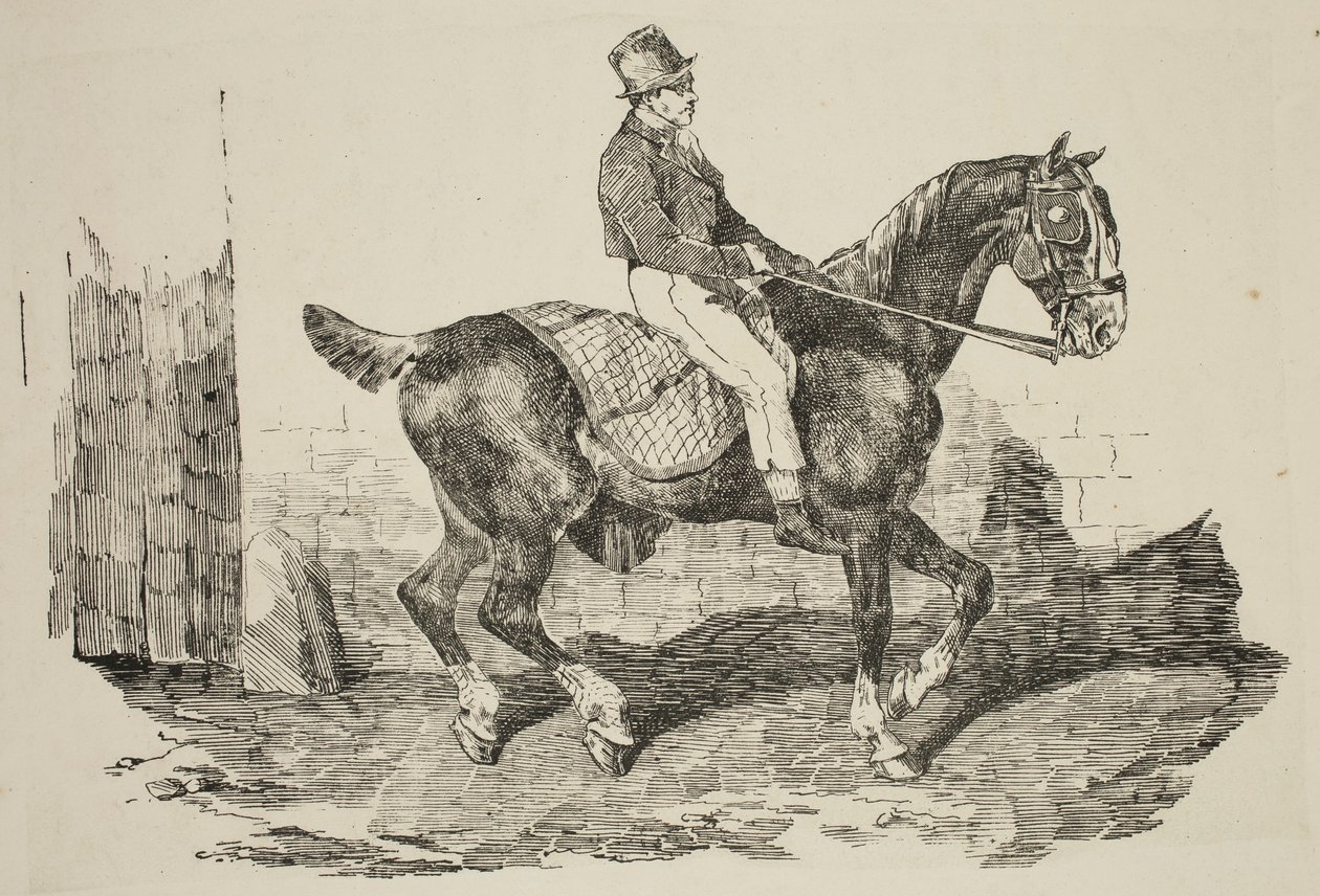 Géricault - Cheval de Carrosse monté par un palfrenier, 1820 - Theodore Gericault