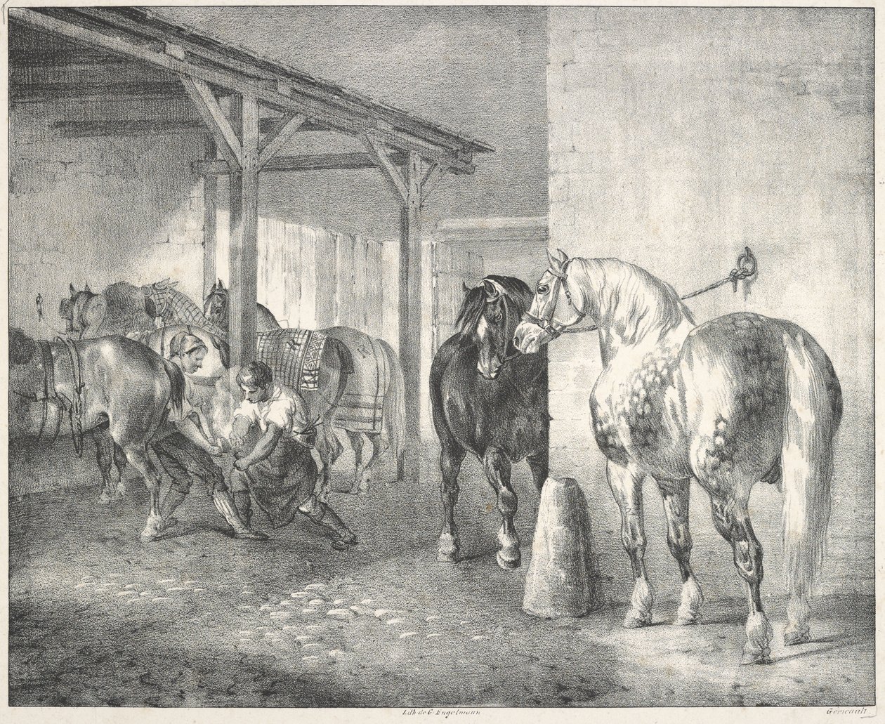 Hangar de maréchal-ferrant (Une forge) - Theodore Gericault