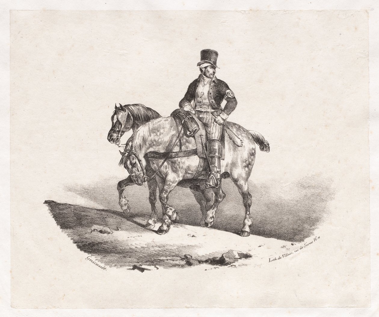 Facteur ou deux chevaux attelés - Theodore Gericault