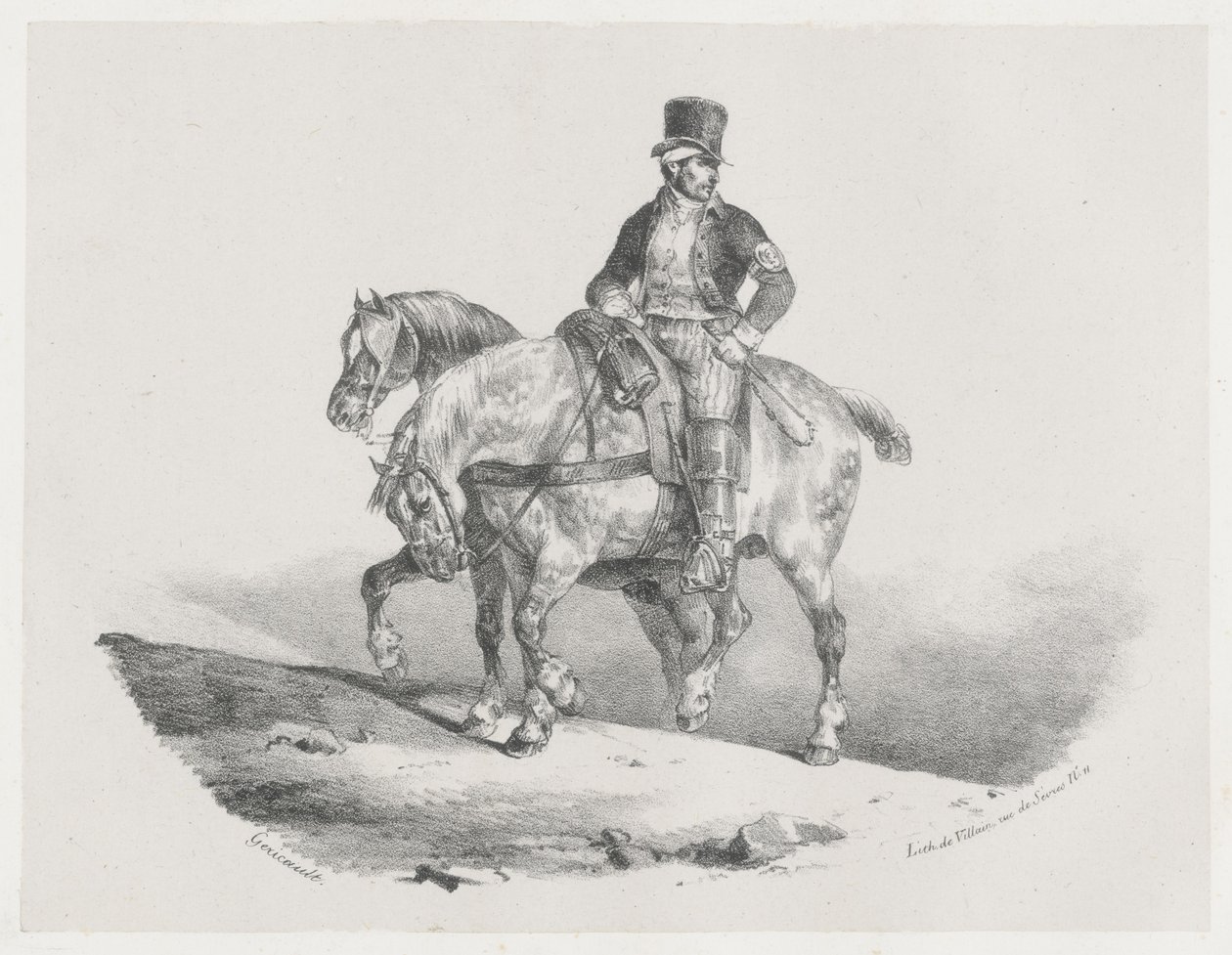Un Postillon ou Les Deux Chevaux Harnachés (A Postilion or The Two Harnessed Horses) - Theodore Gericault