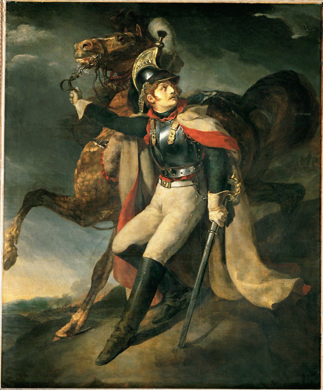 Dragoon blessé quittant le feu croisé ... - Theodore Gericault