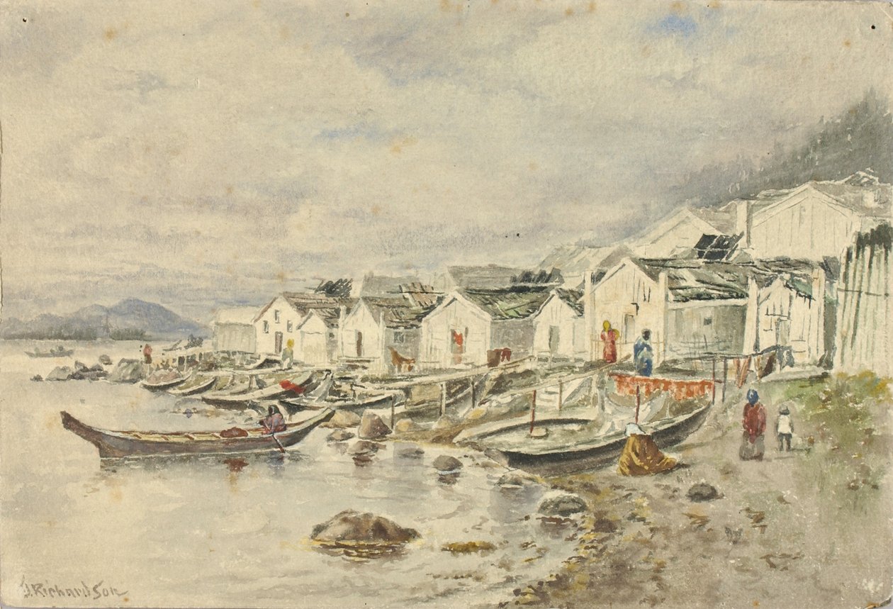 Le village indigène du ranch, Sitka, 1884 - Theodore J. Richardson