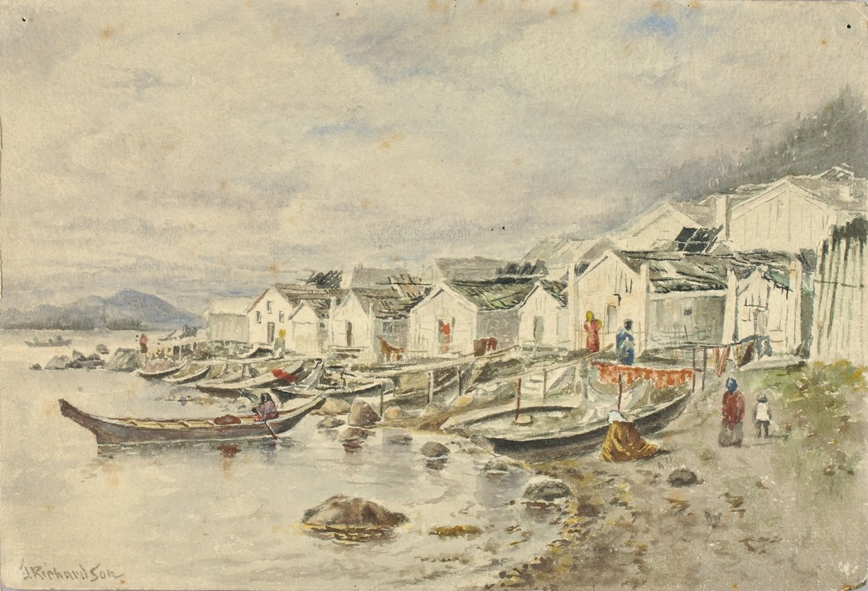 Le village indigène de Ranch, Sitka, 1884 - Theodore J. Richardson