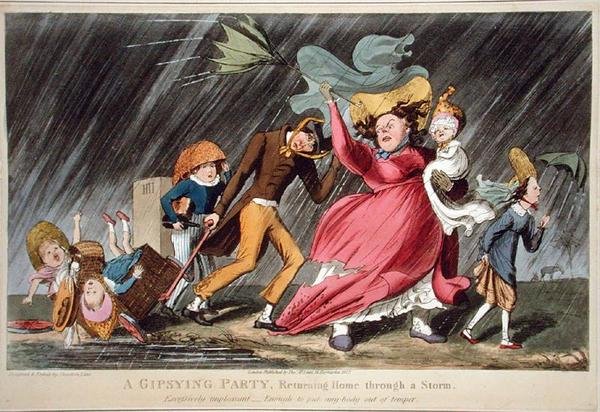 Une fête gitane rentrant chez elle à travers une tempête, publié par Thomas McLean, Londres - Theodore Lane
