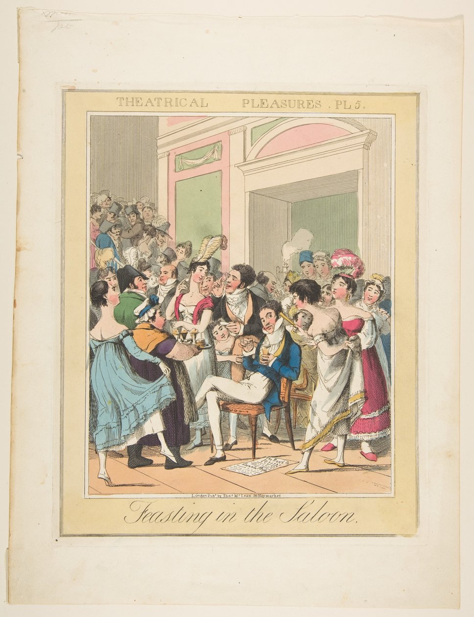 Plaisirs théâtraux, Planche 5 : Festin dans le salon, vers 1835 - Theodore Lane