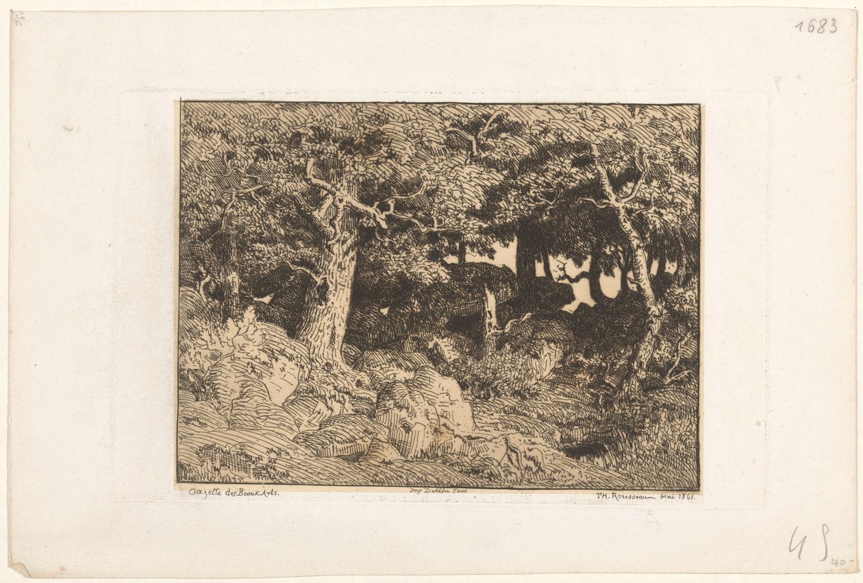 Chênes sur rochers - Theodore Rousseau