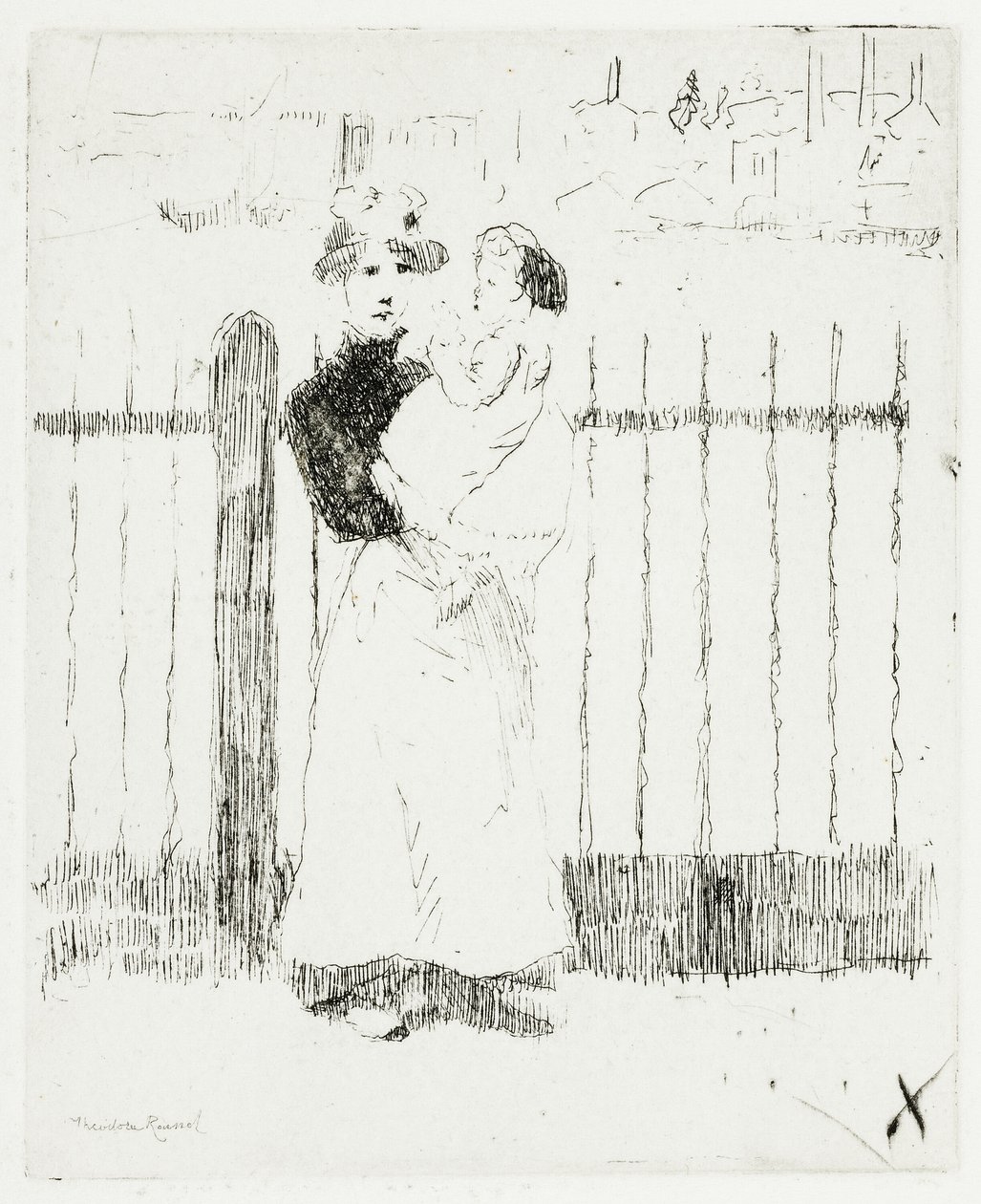 Emma et son bébé, Chelsea Embankment - Theodore Roussel