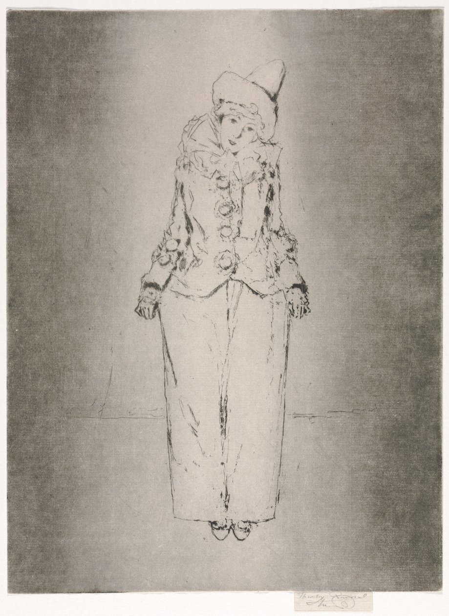 Pierrot en pied, portrait de Lady A. C. - Theodore Roussel