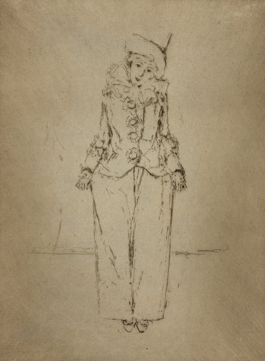 Pierrot en pied, Portrait de la Dame A. C. - Theodore Roussel