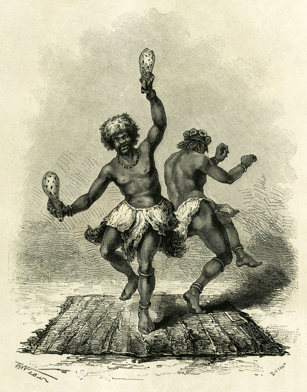 La Danse Prophétique, spécialement pour la tribu des Masoupias, dure toute la journée, accompagnée de tambours, de chants et de claquements de mains, les deux danseurs exécutent leur danse jusqu