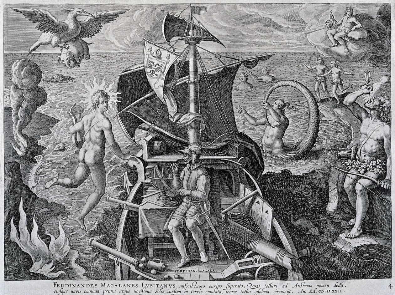 Allégorie sur les voyages de Ferdinand Magellan - Theodore de Bry