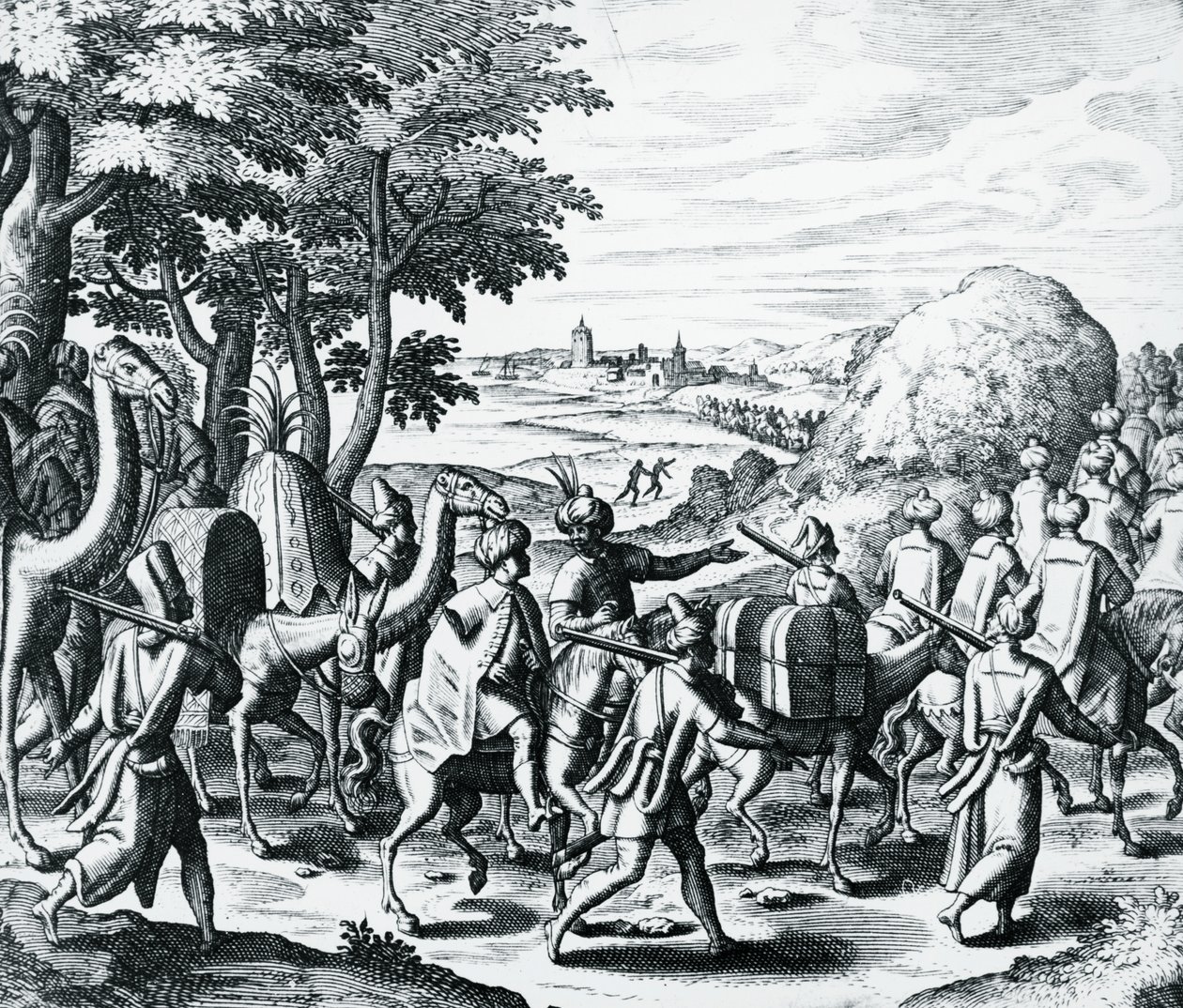 Caravane de marchands arabes voyageant d
