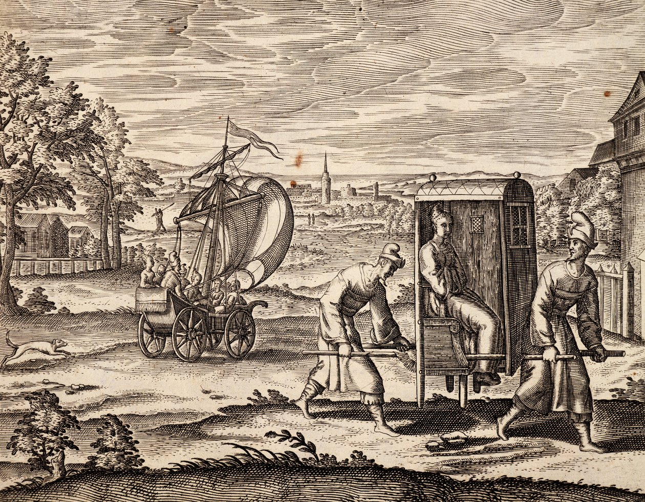 Palanquin chinois, Inde orientale, gravure d
