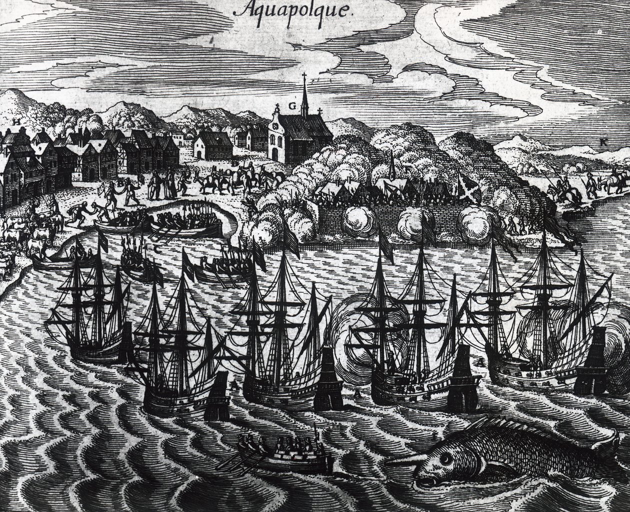 Flotte de galions dans le port d