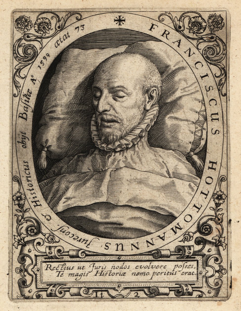 François Hotman, sur son lit de mort - Theodore de Bry