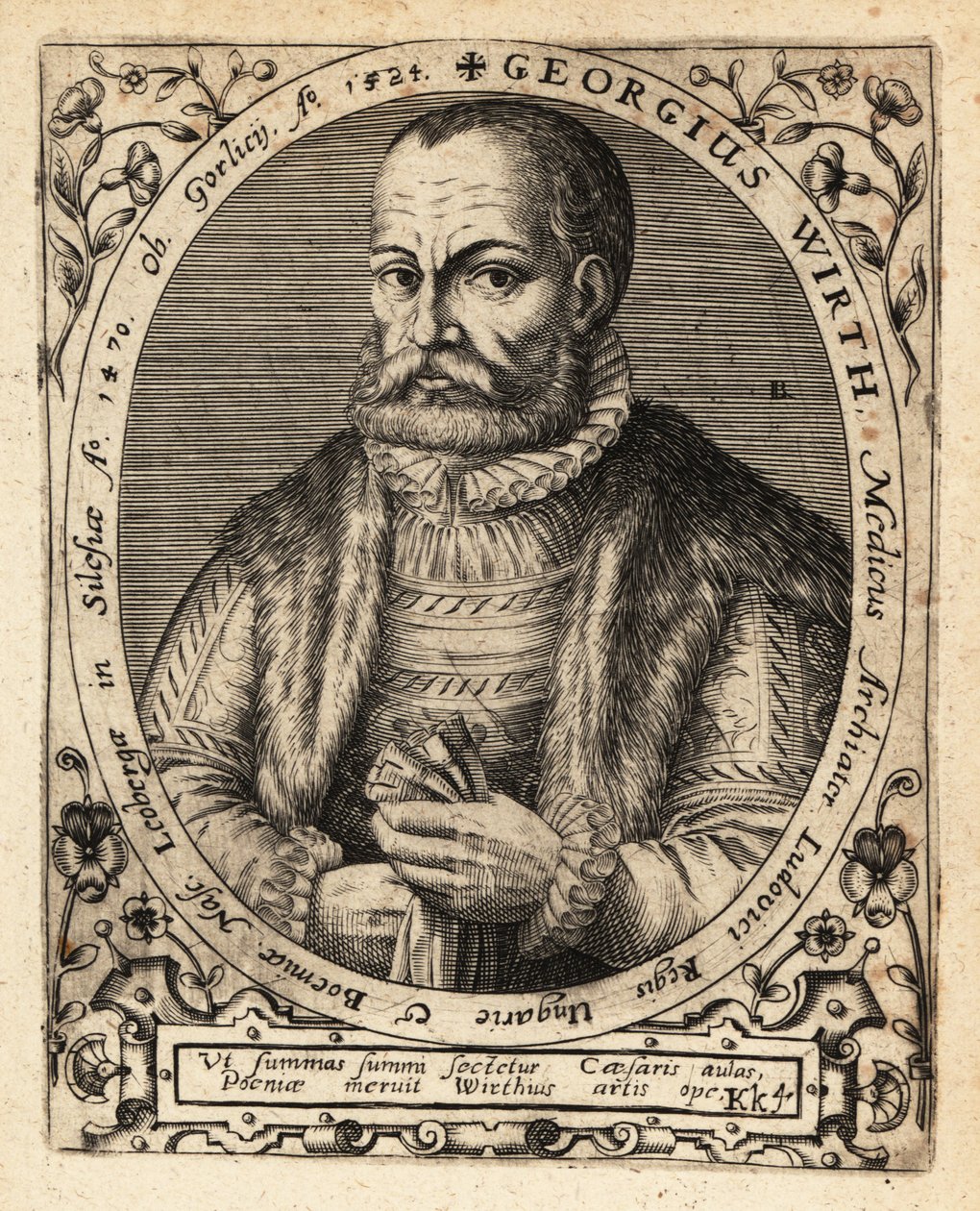 George Wirth, médecin allemand, né à Gorlice en 1424 - Theodore de Bry