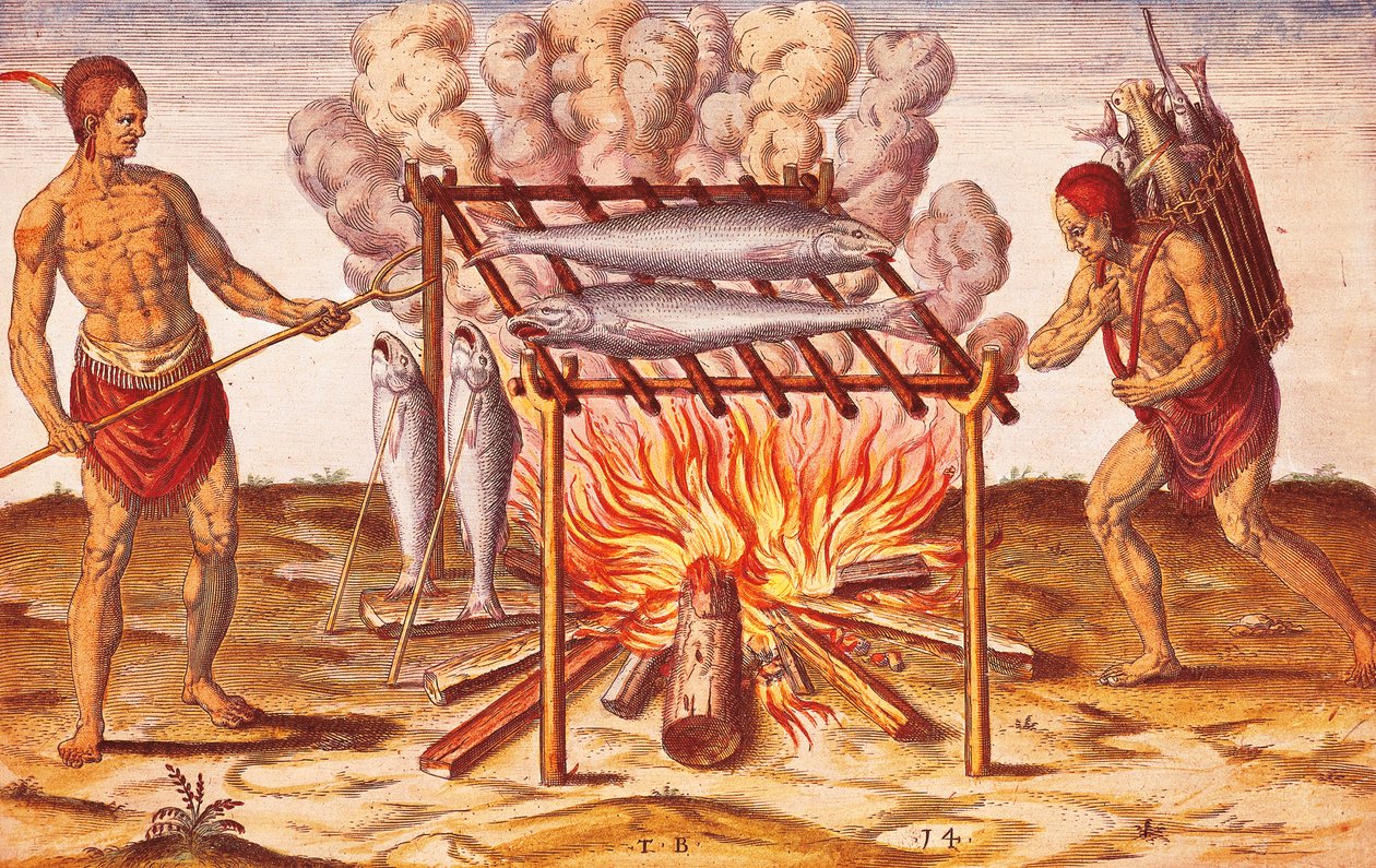 Vie des indigènes : Comment les Indiens cuisinent le poisson, Illustration de l