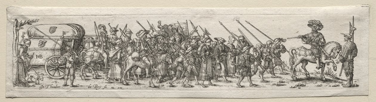 Soldats en marche - Theodore de Bry