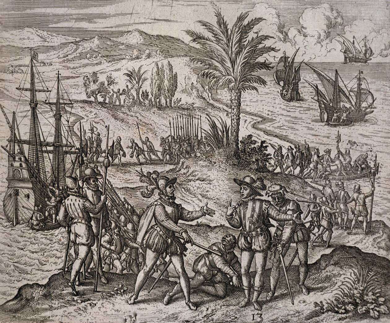 Arrestation de Christophe et Barthélemy Colomb sur ordre de Francisco de Bobadilla - Theodore de Bry