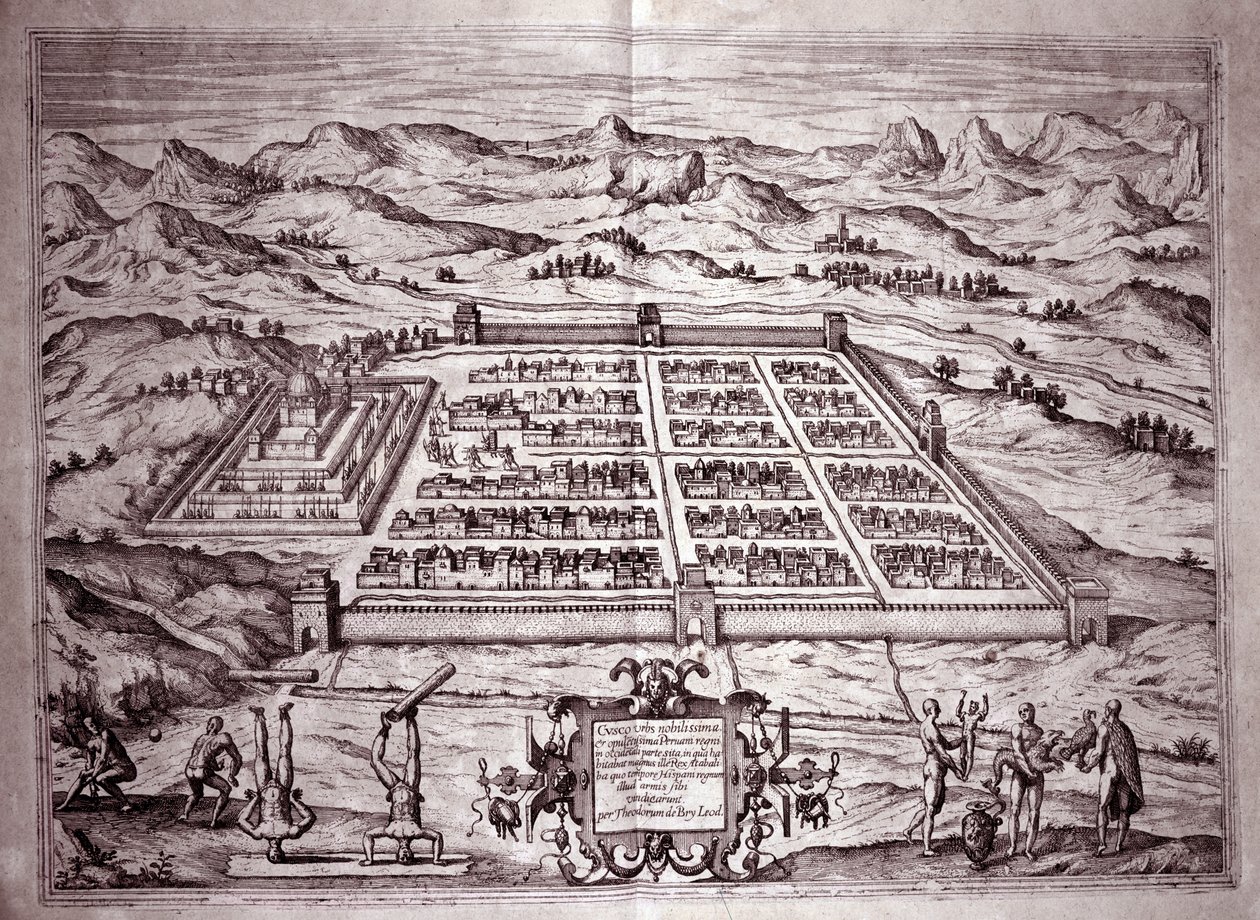 Vue de la ville inca de Cuzco, Pérou - Theodore de Bry