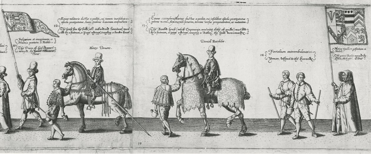 Huissiers dans le cortège funèbre de Sir Philip Sidney en route vers la cathédrale Saint-Paul - Theodore de Bry