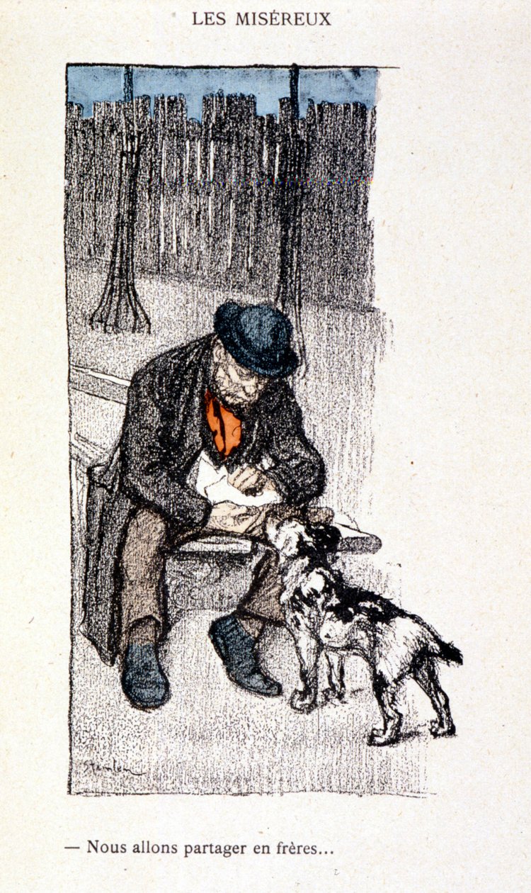 Les Miséreux : Nous partagerons comme des frères (Maître et son chien) - dans "Dans la vie" par Steinlen - Théophile Alexandre Steinlen